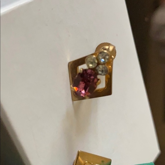 Vintage screw back rhinestone earrings - Picture 4 of 4